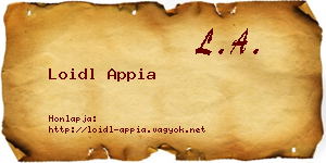 Loidl Appia névjegykártya